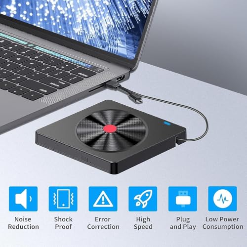 Unidad Externa Multifuncional CD DVD USB 3.0 Tipo C miniatura 6