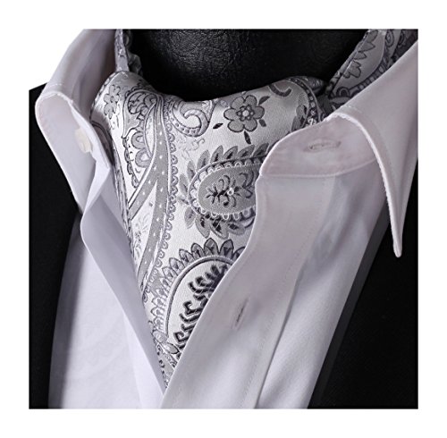 Cravat Ascot Ties for Men Floral Tie Paisley Jacquard Self Cravat Tie Vintage Formal Cravat Scarf for Wedding Party