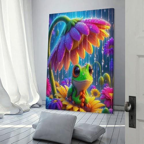 Impression sur toile grenouille premium | Tableau décoration murale 40x60cm