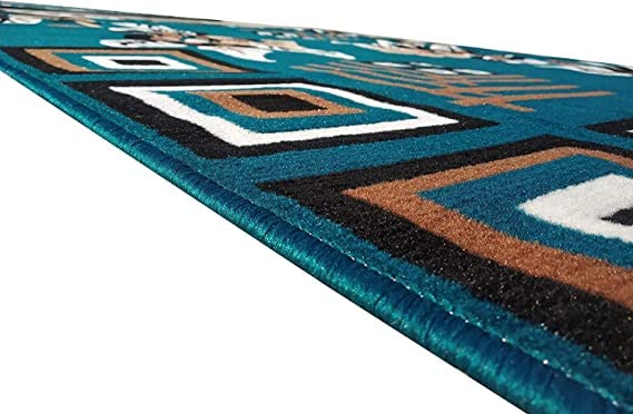 Image of Soft Modern Washable Beautiful Acrylic Rugs for Home Decor Living Room 6x8 Feet (180 x 235 Cm) Super Blue Color