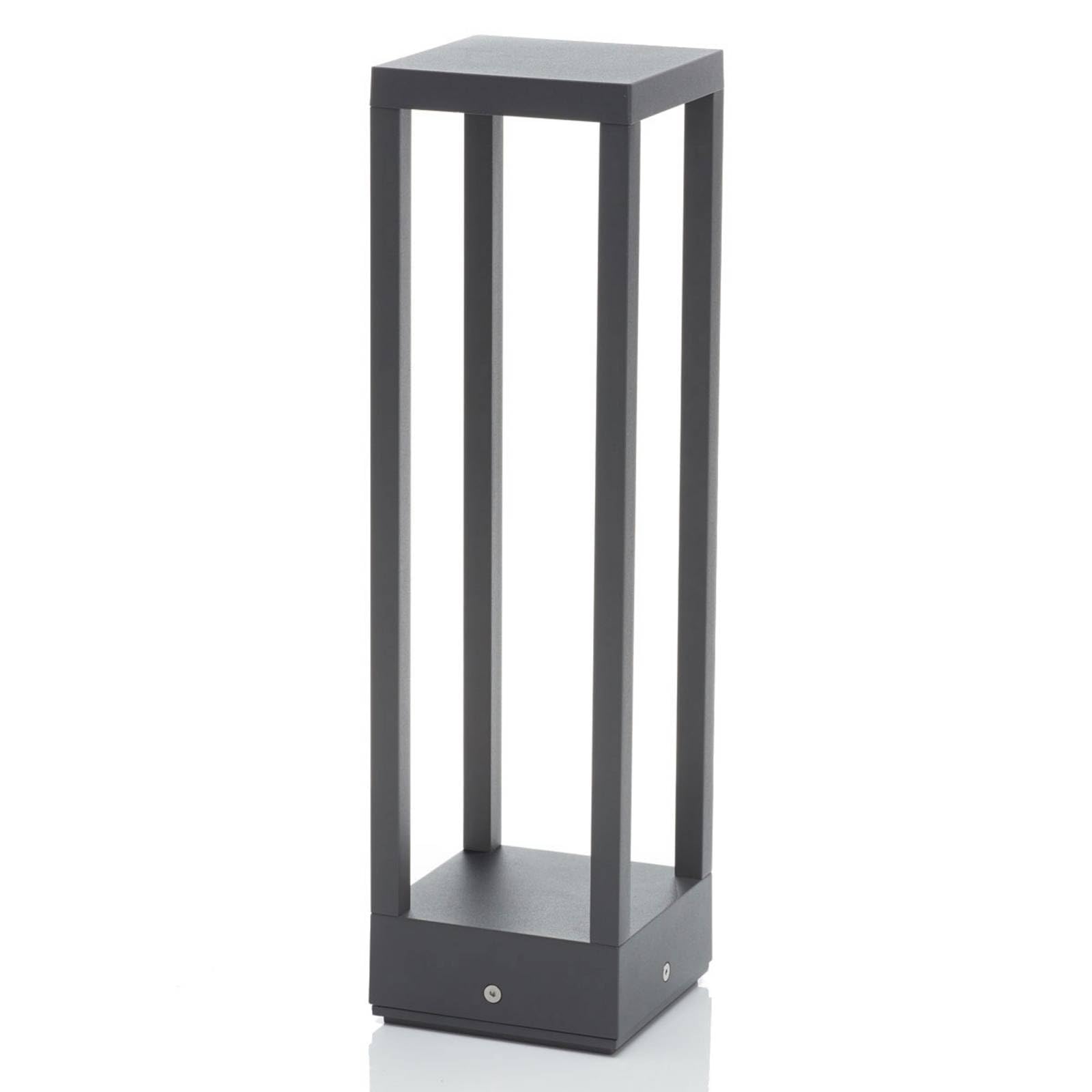 Lampada LED da esterni 'Carlota' (Moderno) colore Grigio, in Alluminio (1 luce, lampadina inclusa) di Lucande | lampioncino, paletto luminoso, lampada da viale, lampione