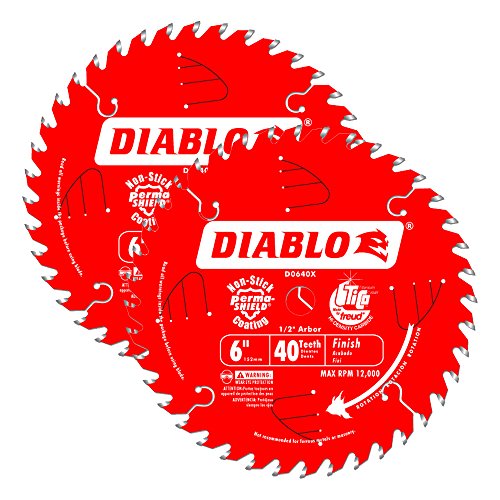 Freud D0640X Diablo 6-inch 40 Tooth ATB Precision Finishing Saw Blades, 2-Pack