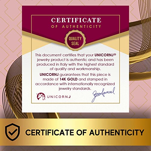 Image of UNICORNJ 14K Yellow Gold Engravable Personalized Bar Pendant Necklace or Bracelet Polished Shiny on Cable Chain Italy