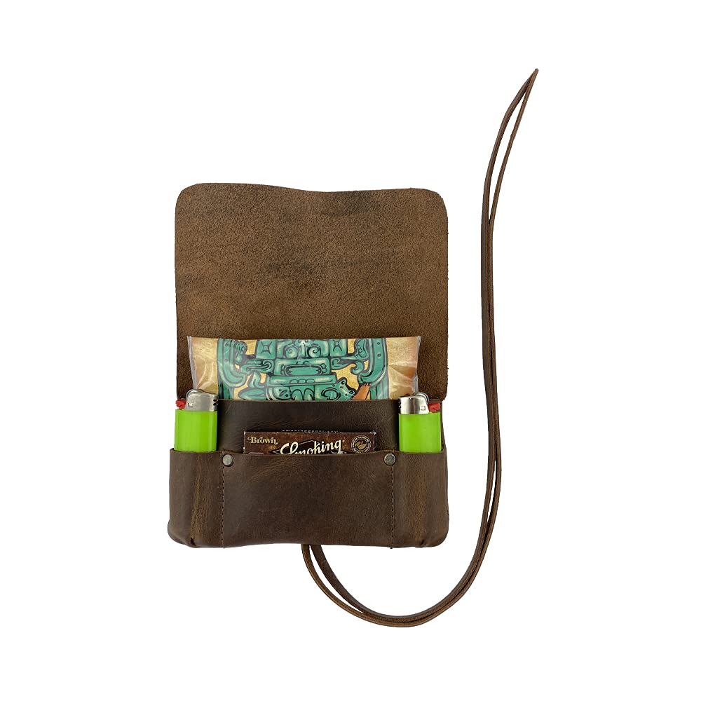 Hide & Drink, Tobacco Pouch, Smoking and Notebook Cover, Classic Case, Vintage Storage, Pipe Bag, Smoking Accessories, Full Grain Leather, Handmade, Bourbon Brown