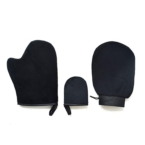 shlutesoy 3 unidsset guantes de spa colgante cuerda diseño a prueba de humedad súper flexible exfoliante auto bronceado guante para B