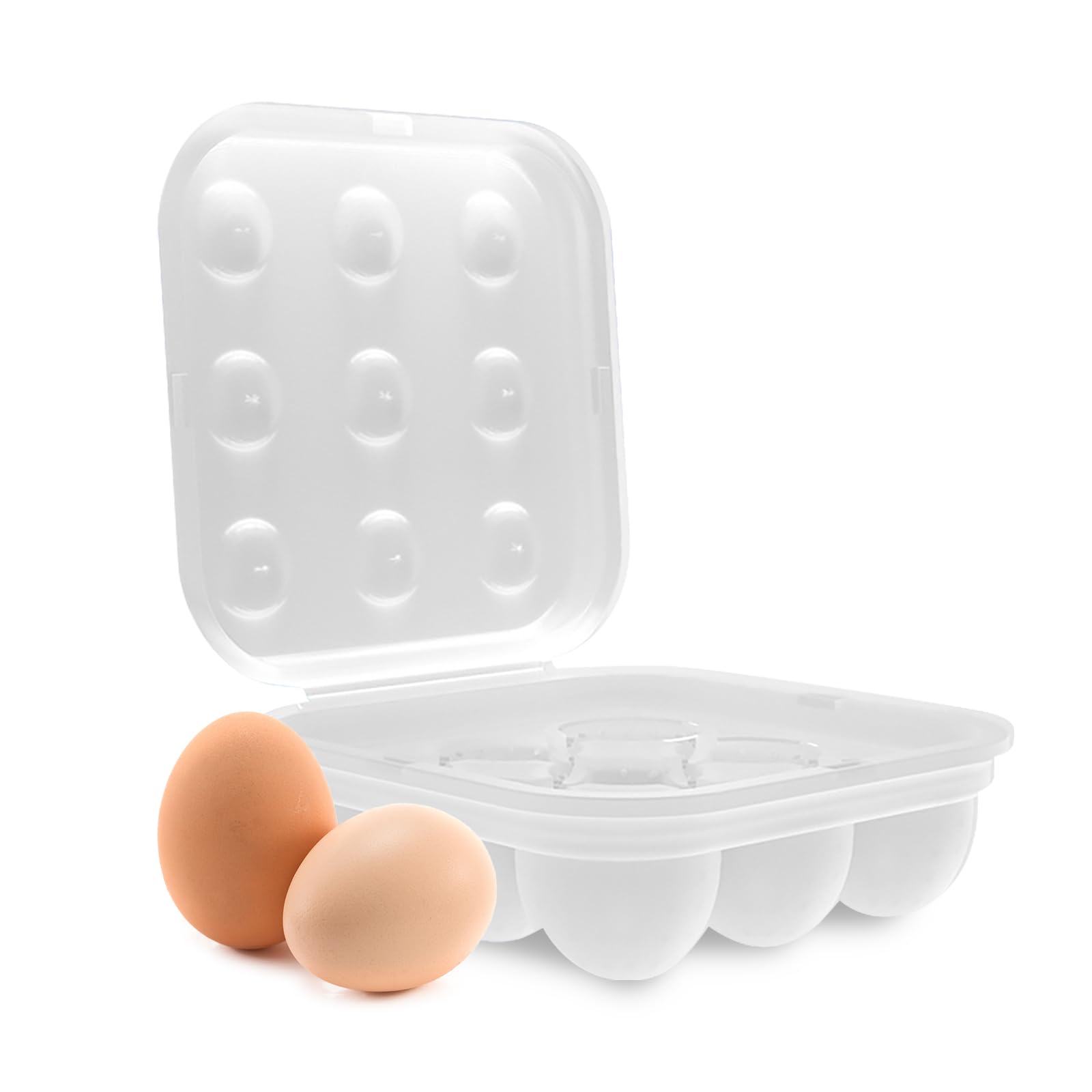 Boîte à Œufs Plastique 6 Places - Range Œufs Empilable Pour Frigo - Sans BPA Transparent