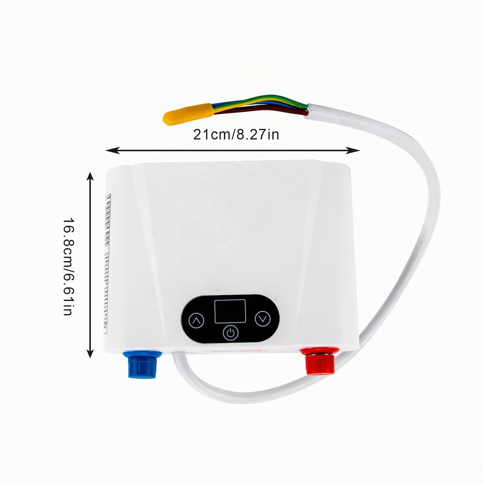Scaldacqua istantanea da cucina [5,5 KW/220 V] compatto scaldabagno sotto tavolo – con display touch, termostato da 30 – 55 °C e IPX4 (bianco, montaggio a parete) per lavelli, bagno/bar