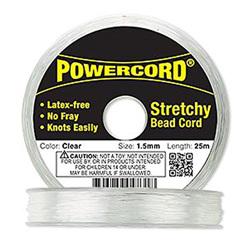 Powercord Elastic Clear 1.5mm Diameter 22-pound Test. Sold Per 25-meter Spool.