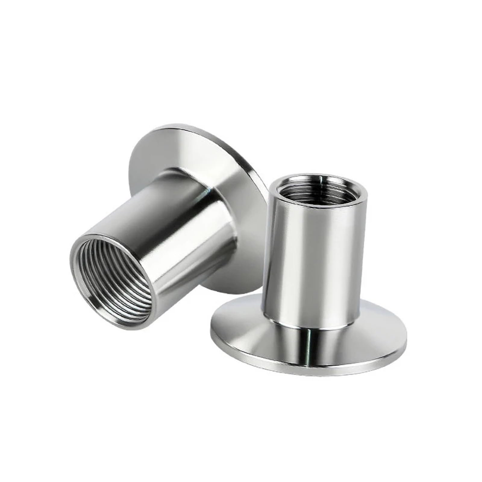 Adaptador de triple abrazadera de acero inoxidable SS304, accesorio de tubería con virola roscada hembra sanitaria, 1/2 ", 3/4", 1 ", 1-1/4" y 2 ", Homebrew(DN65 Ferrule91mm)