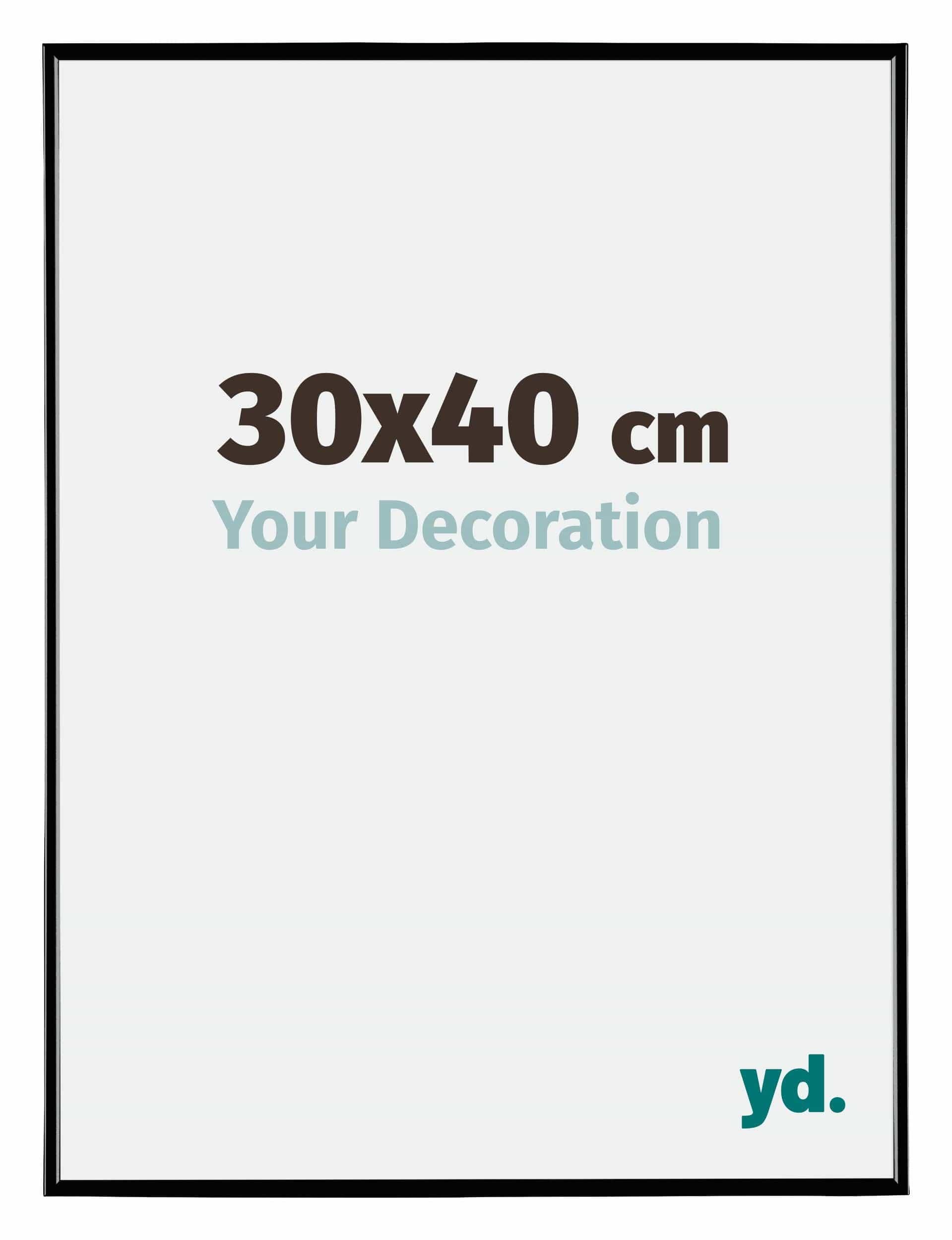 Your Decoration - Cadre photo 30x40 cm - Noir Brillant - Cadre Photo en Plastique Avec Verre acrylique - Anti-​Reflet - Cadre 30x40 - Evry