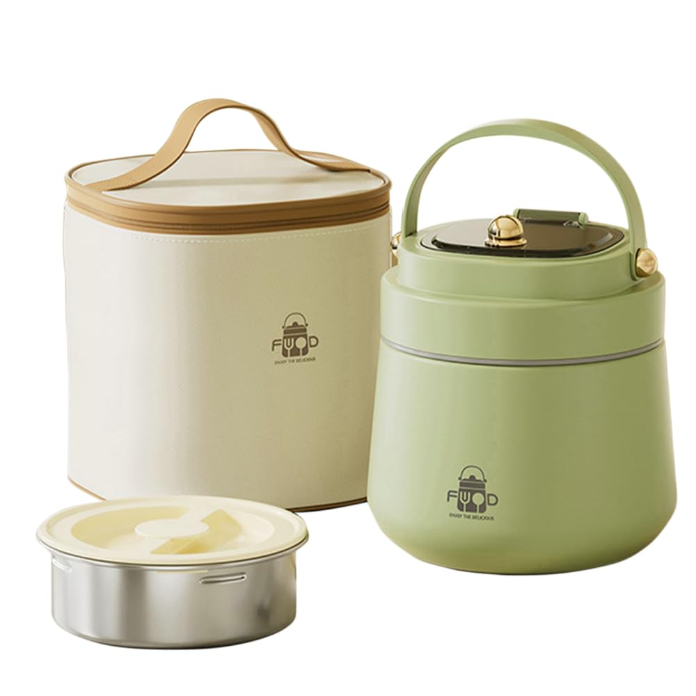 MiOYOOW Insulated Lunch Container, Stainless Steel Vacuum Thermal Food Jar, Soup Thermo with Lunch Bag & Cutlery for Travel Picnic Hiking Office Work