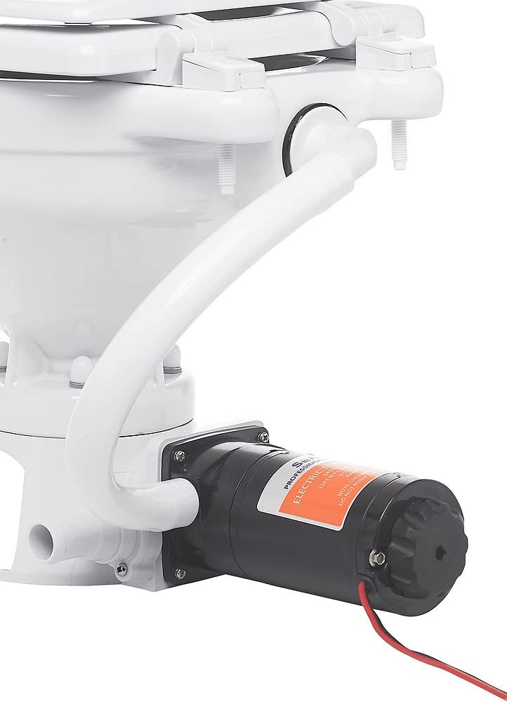 Compass Elektrische Bordtoilette Silent mit Zerhackerpumpe 33x35x47cm I Leiser Betrieb I Einfache Bedienung | Korrosionsbeständig I Einfache Reinigung | Kompatibel mit JABSCO