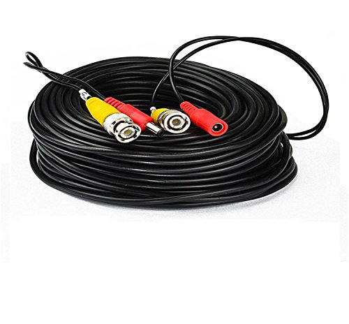CableVantage 100FT Black Premade BNC Video Power Cable/Wire for Security Camera, CCTV, DVR, Surveillance System, Plug & Play Black for TVI CVI AHD CVBS CCTV Surveillance Camera DVR System