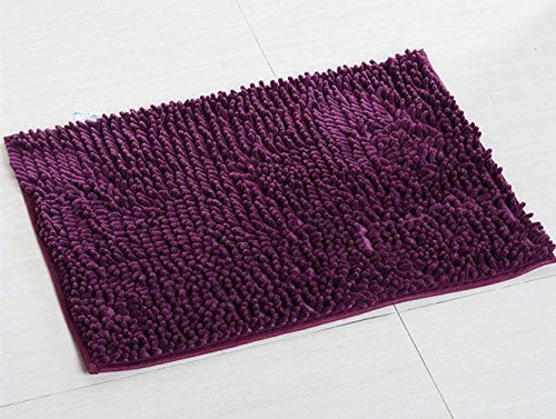 Chickwin Tapis de Salle de Bain, antidérapant Tapis de Bain Confortable Tapis de Salle de Bain Tapis de Douche Doux Super Absorbant (40 * 60 cm, Violet)