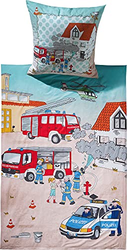 Erwin Müller Kinder-Bettwäsche, Bettgarnitur Polizei und Feuerwehr...