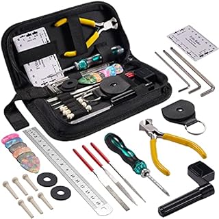31 Pcs Guitar Maintenance Tool Kit, Pogolab Guitar Repairing Tool Kit with Carrying Bag for Guitar Ukulele Bass Mandolin Banjo, Perfect Gift for Music String Instrument Enthusiast