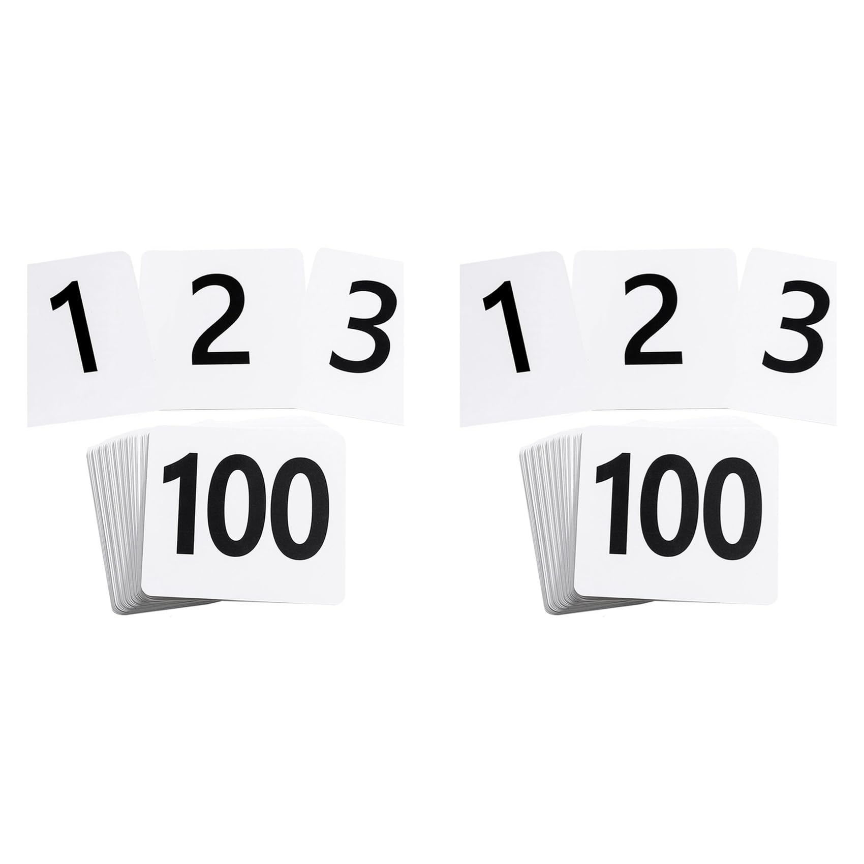 Hndhbfgrt 200Pcs Table Numbers 1-100,Plastic Table Numbers, Double Sided Table Number Cards for Wedding Reception Restaurant Table