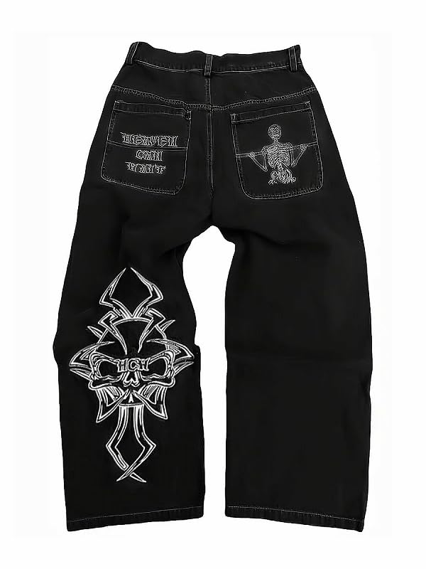 刺繍入り黒ワイドパンツ 51wXZJmQXlL.jpg