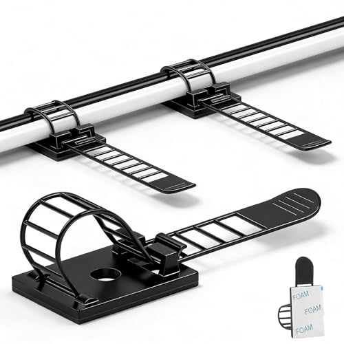 SZFUDIGO kabelhalter,Schreibtisch-Draht-Organizer Kabelbinder selbstklebende Kabelclips Kabelmanagement Kabelhalter für den Schreibtisch 50 Stk Schwarz