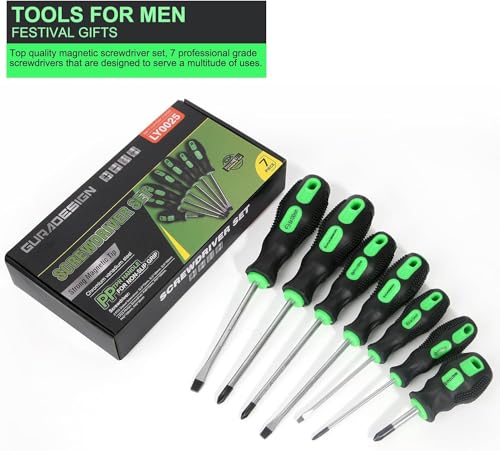 7-Piece Magnetic Screwdrivers Set, 4 Phillips and 3 Flat, Professional Cushion Grip Screwdriver Set - Image 5