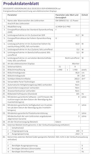 Monitor 34 Pollici UWQHD Display-Größe 3440 x 1440 Pixel - 165 Hz - Monitor - Immagine 7