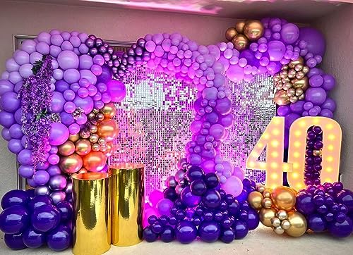 Image of KBZVNAF Dark Purple Latex Party Balloons 50 Pack 12 inch | Purple Helium Matte Balloons for Birthday Wedding Baby Shower Halloween Party Decorations