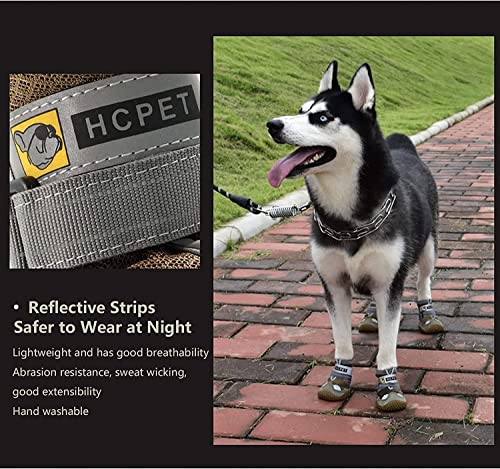 Image of PETANGEL HCpet Dog Boots for Hardwood Floor | Breathable Dustproof Dog Shoes | Dog Booties with Reflective Anti-Slip Sole | Outdoor Paw Protectors with Rubber Soles for Hiking and Running (Size: 6)