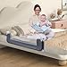 BABY JOY Double Sided Bed Rail Guard, 2 Pack, Extra Long, Swing Down for Convertible Crib, Folding Baby Safety Bedrail for Kids Twin Full Size Queen King Mattress, Rails for Toddlers (Dark Gray, 47