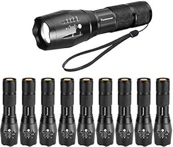 LED Tactical Flashlight Super Bright 2000 Lumen LED Flashlights Portable Outdoor Water Resistant Torch with 5 Light Modes（10Pack）