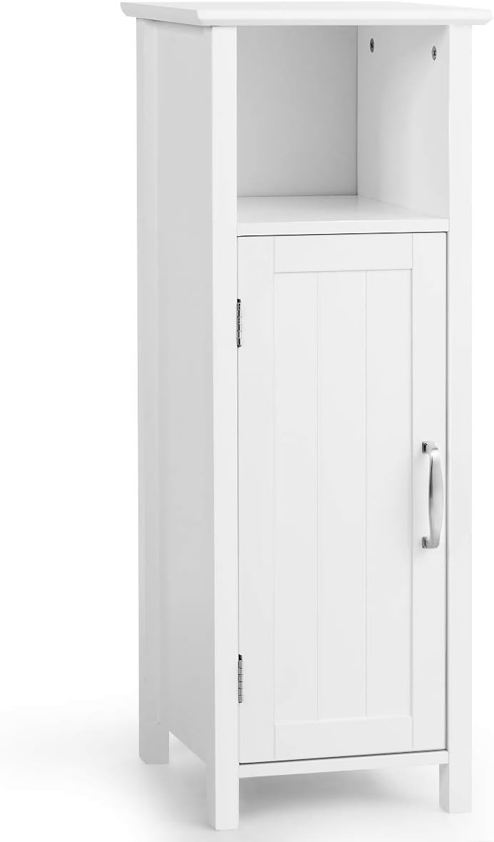 Bathroom Floor w/Single Door & Adjustable Shelf, Avoid Tipping Over & Wobbling, Tall