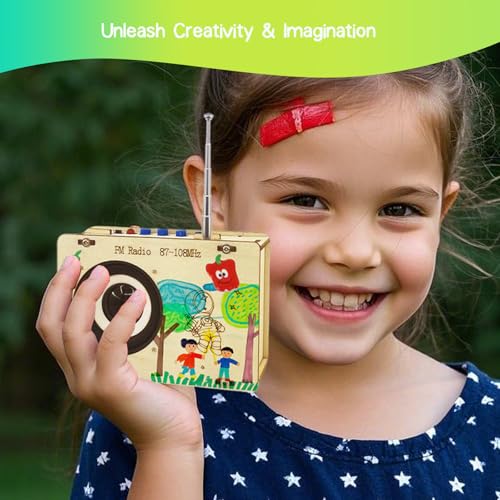 science kits for kids age 8-12 12-14 stem kits for kids age 8-10 diy radio kit for kids gifts for teen girls boys 9 11 13 15 16 with paint brush painting book stickers pendant amp squeeze toy