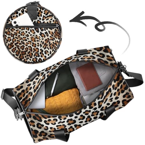 Lightweight Travel Duffle Bag Classic Leopard Gym Bag for Women Men Stylish Small Duffle Bag for Fitness Yoga Travel Overnight Sport3