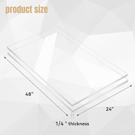 Láminas de Plexiglás WEWLINE 24x48" 2 Paq 1/4" (6mm) Acrílico miniatura 2