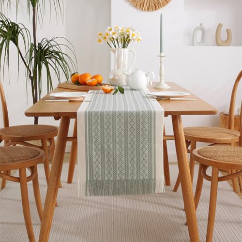 Chemin de table rustique pompon table cuisine salle à manger