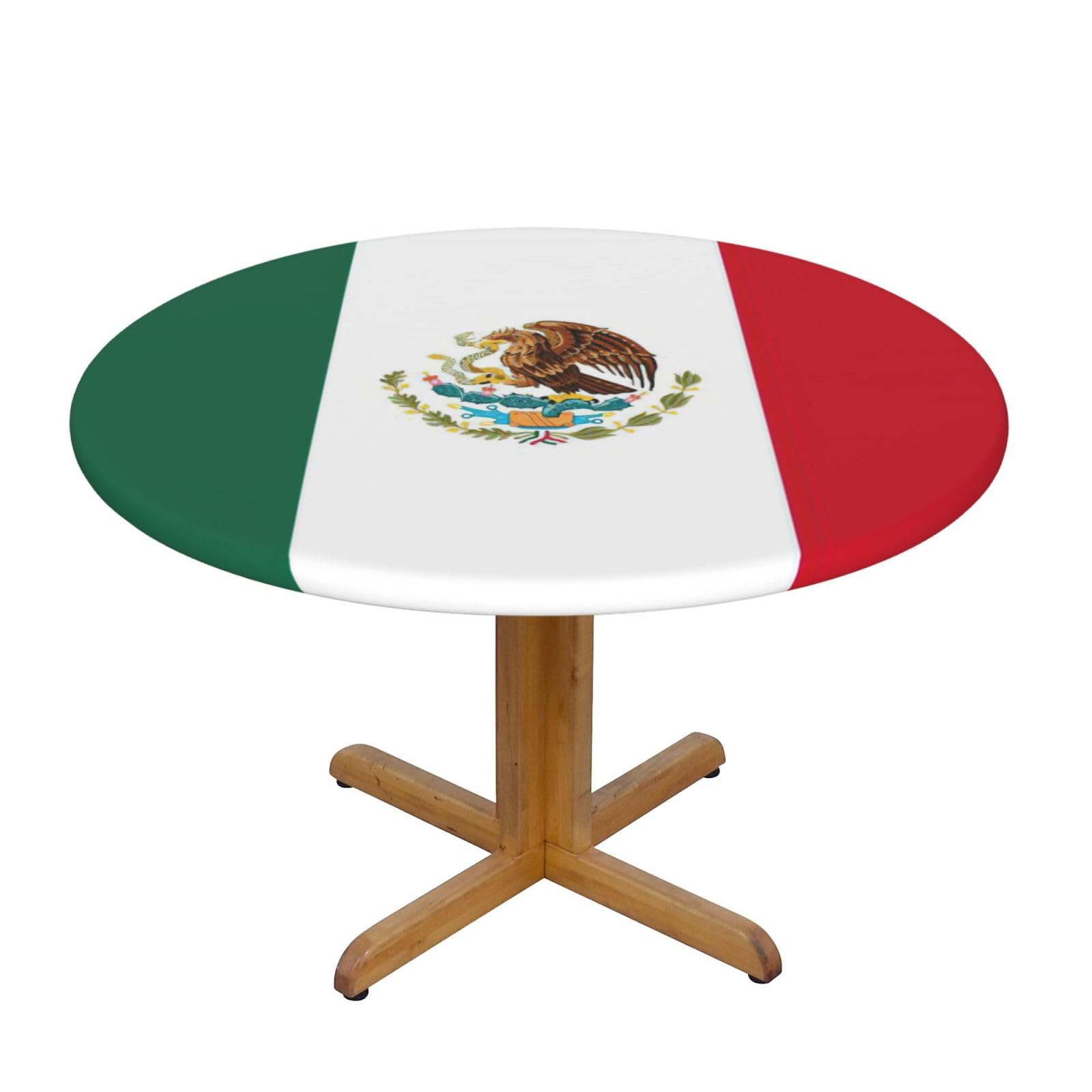 Flag Of Mexico Print Oxford Wipeable Tablecloth Oil-Resistant Outdoor Table Cover Reusable Birthday Table Protector