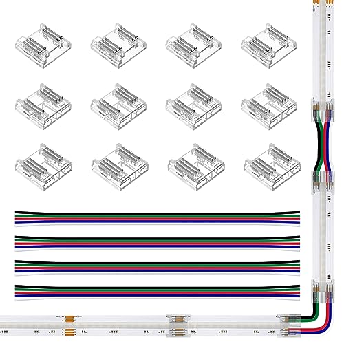 COOLWEST Connettori Per Strisce LED RGB 5050 - Cavo Splitter 15cm Con 4 Pin - Terminali Inclusi - Saldatura Non Necessaria