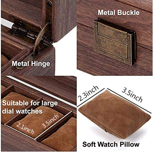 Readaeer 12 Slot Pu Leather Watch Box Organizer Watch Case With Glass Top #TOP3