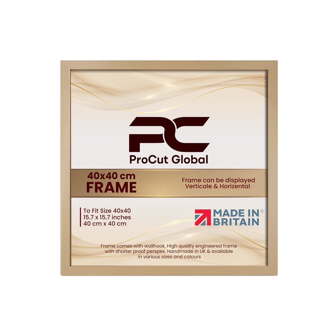 Procut Global 40X40CM Country Pine Picture Frames - Modern Wooden Photo Frame with Shatterproof Perspex for Wall or Tabletop - Perfect for Posters, Certificates, Prints - Sizes & Colors Available