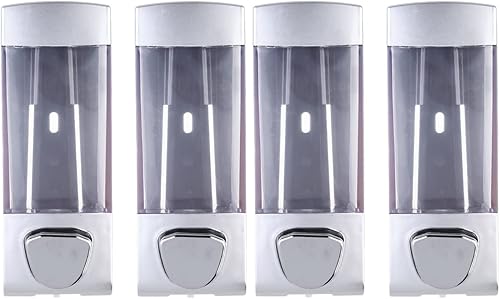Homoyoyo Dispensador de jabón y ducha, 4 unidades, para montaje en pared, para jabón, gel, champú, acondicionador, cocina, hogar, hotel, cuarto de
