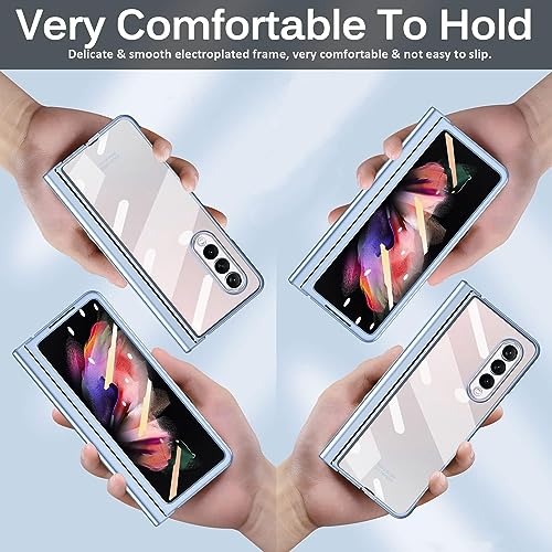 Image of Humble Premium Thin Hard Transparent Case for Samsung Galaxy Z Fold 3 - Non-Slip TPU Bumper, Shockproof, Scratch-Resistant, Full Body Protection, Crystal Clear Back Cover