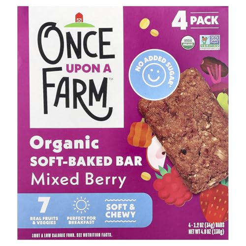 Once Upon A Farm Organic Mixed Berry Soft-Baked Bars, 4 Count
