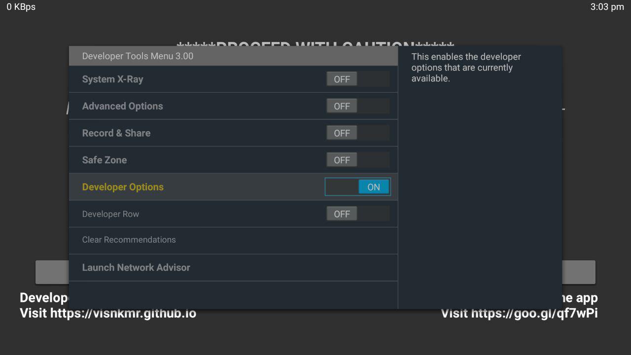 Developer Tools Shortcut for Fire TV