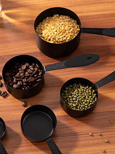 Joyhill Measuring Cups And Spoons Set Of 10 Piece, Stainless Steel Measuring Cups With Soft Touch Silicone Handles, Nesting Metal Measuring Cups For Dry & Liquid Ingredients, Cooking & Baking (Black) #TOP5