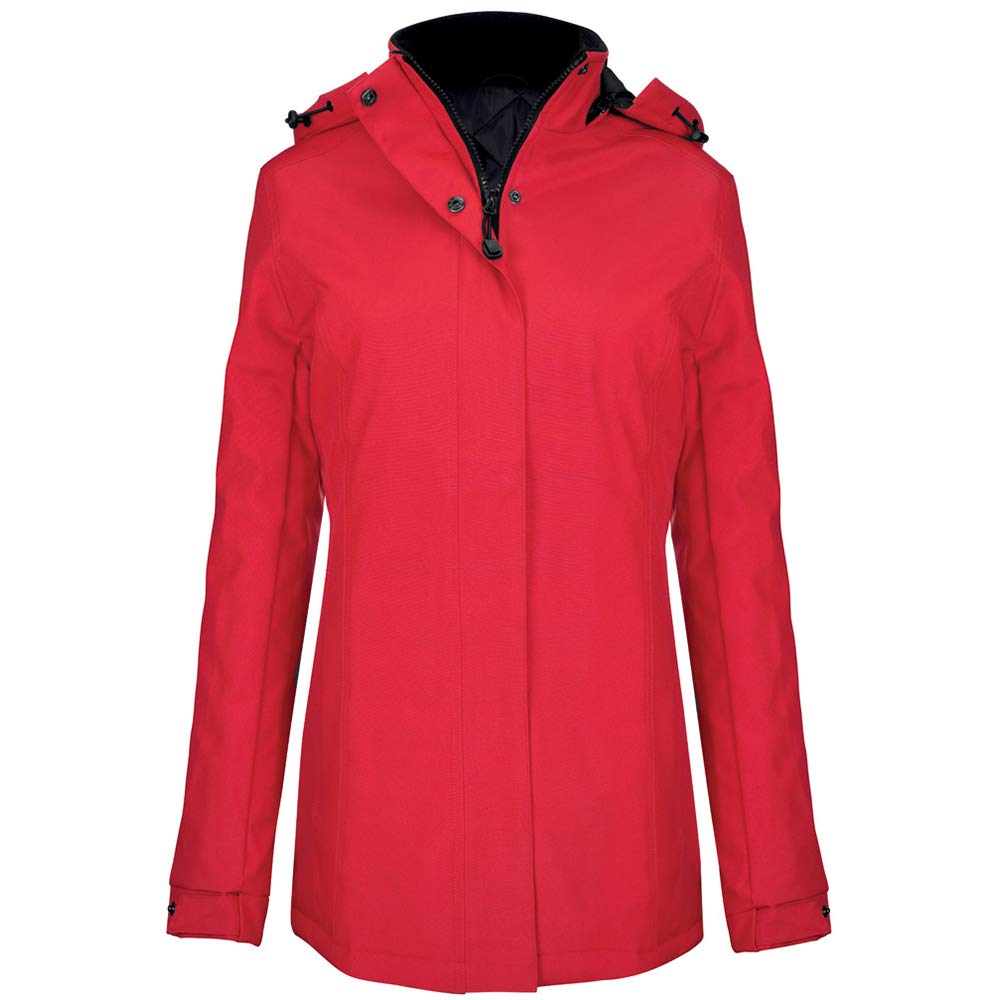 Kariban Womens/Ladies Hooded Parka Jacket (XL) (Red)