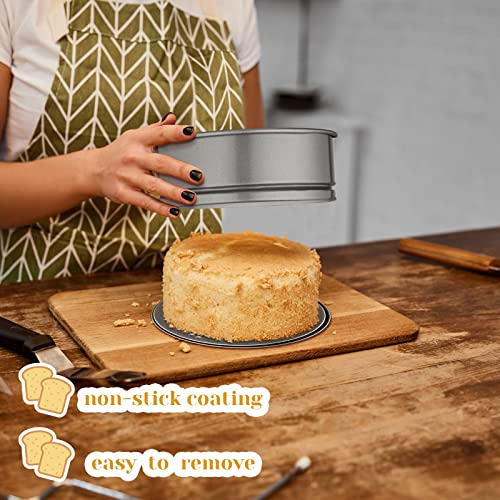 Sunnyray 8 Pcs Cheesecake Springform Cake Pan 4" 7" 9" 11" Round Baking Pans Nonstick Leakproof Circle Carbon Steel Cake Mold With Removable Bottom #TOP3