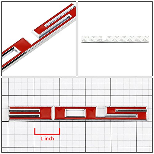 Image of Auto Dynasty Metal Emblem Decal Logo Trim Badge 305 (Red & Silver)