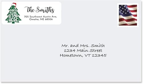 Miniatura 8 de Etiquetas de dirección de devolución de Navidad personalizadas etiquetas de dirección de devolución de vacaciones juego de 120 calcomanías