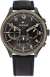 ساعة 1791854 اصلية للرجال بلون اسود وسوار قطر 45 ملم من تومي هيلفيجر أسود mm انالوج
