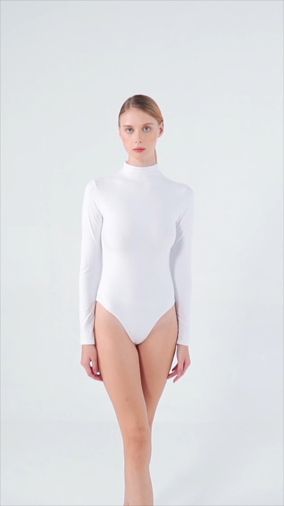 Amazon.com: ALGALAROUND Women's Turtle Neck Bodysuit Long