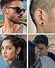 ZAMXHUG Fausse Boucle d'oreille Homme - 4 Paires Boucle d'oreille,Boucles d'oreilles Magnétiques en Acier Inoxydable pour Les Hommes Femme Rond Fausse Boucle d'oreille Clip Non-Piercing Noir 6-12mm #5
